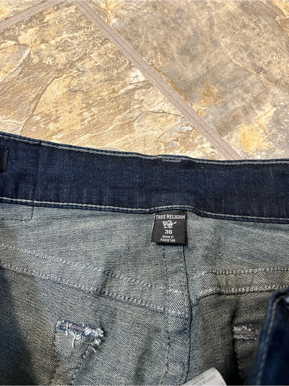 True Religion Rocco Relaxed Skinny Jeans Dark Wash Stretch Men’s 36
